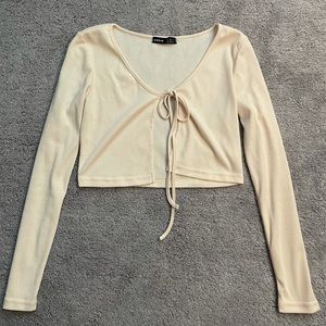 yellow ties front crop top from shein